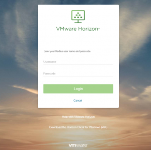 VMware Horizon login screenshot