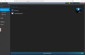 Screenshot of "Tasks" page