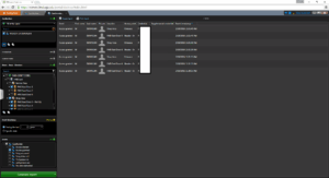 Screenshot of cardholder activity report events and areas